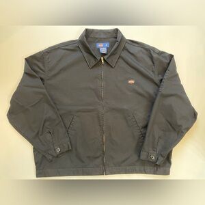 Dickies Work Jacket Black Mens Size 2X Zipper Unlined Pockets Light Weight